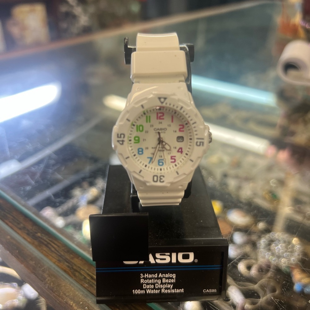 Casio White Smartwatch with Luminous Display